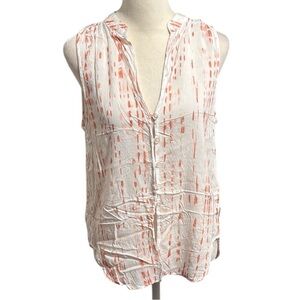 CALVIN KLEIN lightweight open front tie dye sleeveless top